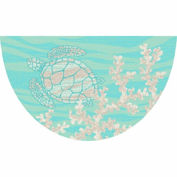 Mayberry Rug 19 x 31 in. Seaside Turtle Area Rug, Coral SEA20602 19X31